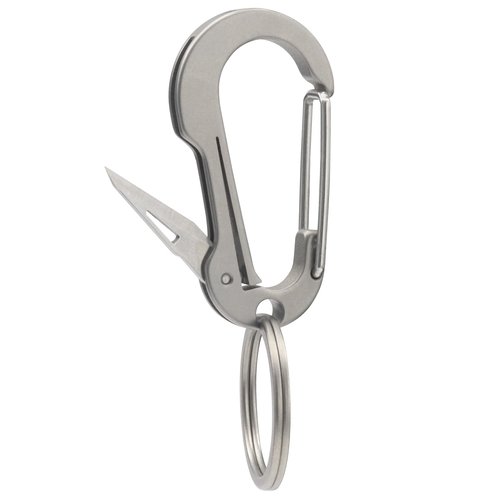 PJYTAC Titanium Carabiner Keychain with Key Rings, Multi-Function Keychain Quick Release Key Clip Car Key Chain Accessories with Titanium Keyrings