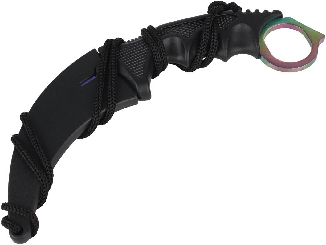 Andux Karambit Camping Hunting Tool with Cord ZD-01 (Purple-White)