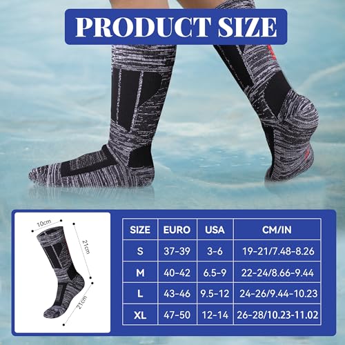 Unisex Waterproof Breathable Socks - X-Large Grey for Outdoor Activities