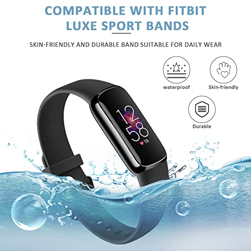 AK Sport Band Compatible with Fitbit Luxe Bands for Women Men, Soft Silicone Replacement Sport Straps Wristbands for Fitbit Luxe Fitness and Wellness Tracker