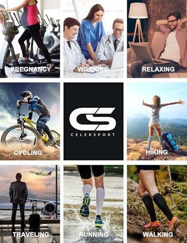 Compression Socks for Men & Women 20-30mmHg Running 3 Pairs Large-X-Large Dark Grey