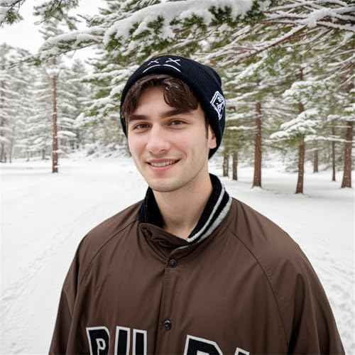 Fashion Beanie for Men Beanies Women,Warm Winter Hats for Men Embroidery Unisex Knit Hat Skull Cap