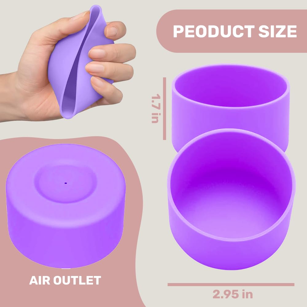 JENCAG 2Pcs Stanley Boot Silicone Sleeve - Elevate Your Bottle's Protection and Aesthetic with Rugged Durability and Stylish Design - Custom-Fit for Stanley Quencher, and Hydroflask Bottles (Orchid)