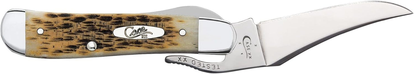 Case WR XX Pocket Knife Burnt 6.5 Bonestag Russlock Item #65303 - (6.51953L SS) - Length Closed: 4 1/4 Inches