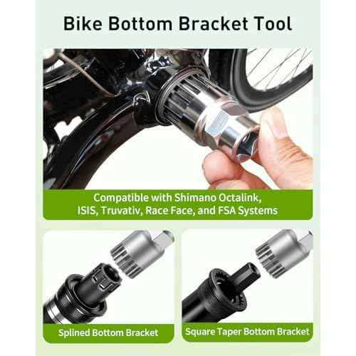 Pawfly Bike Bottom Bracket Tool, Bottom Bracket Removal Tool, 20-Tooth Bicycle Bottom Bracket Remover, Compatible with Shimano Octalink, ISIS Splined, Truvativ, Race Face & FSA Bottom Brackets