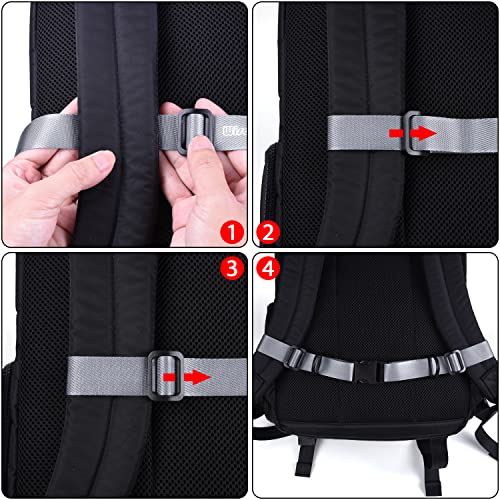 Wisdompro Gray Backpack Chest Strap with Quick Release Buckle - Heavy Duty