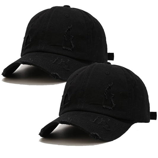 Quanhaigou 2 Pack Unisex Baseball Cap,Dad Golf Hats,Adjustable Polo Hat for Men Women (Black + Black)