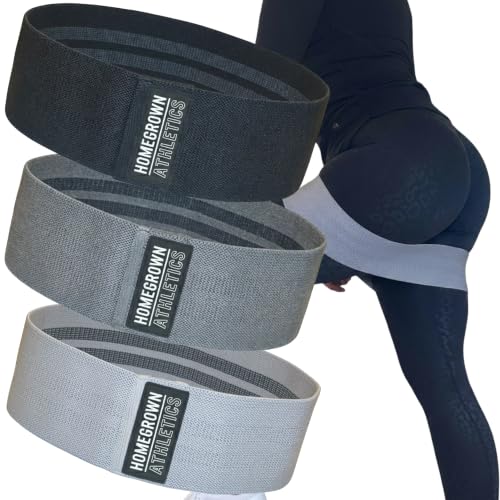Fabric Resistance Bands Set of 3 for Glutes Legs and Hip Workouts - Non-Slip Booty Bands