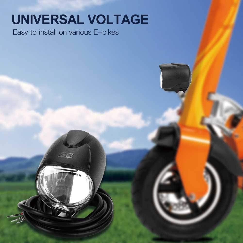 48v Ebike Light,2 in 1 Bike Headlight Front Light LED Lamp Horn for Electric E Bike 6V Led Light for Bafang 48 Volt Bike Light 48 Volt Headlight Horn