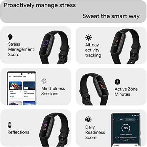 Fitbit Inspire 3 Health & Fitness Activity Tracker (Black) with Workout Intensity, Sleep Tracking, Heart Rate, S & L Bands, 3.3foot Charging Cable, Wall Adapter, Screen Protectors & PremGear Cloth