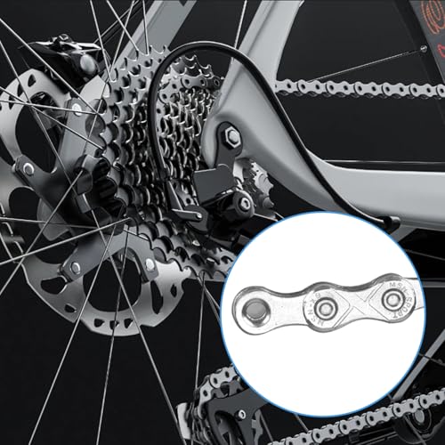 9/18/27 Speed Bike Chain,Bicycle Chain for Road Bike MTB Mountain Racing Cycling Compatible with All Major Systems,116 Links,Steel Cycling Hollow Out Chains with Quick Link