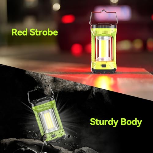 AlpsWolf Camping Lantern Rechargeable, 4000mAh LED Lantern for Power Outages Super Bright Portable Camping Light Emergency Lantern Camping Lamp Green, 1 Pack