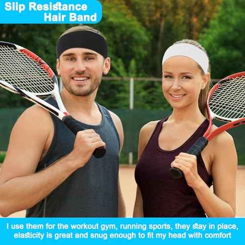 RITOPER Workout Headbands for Women Non Slip, 3.9 Inch Wide Stretchy Sports Sweatbands, Buttery Soft Thick Black Head Band for Running, Cycling, Yoga, Fitness£¬Daily Use