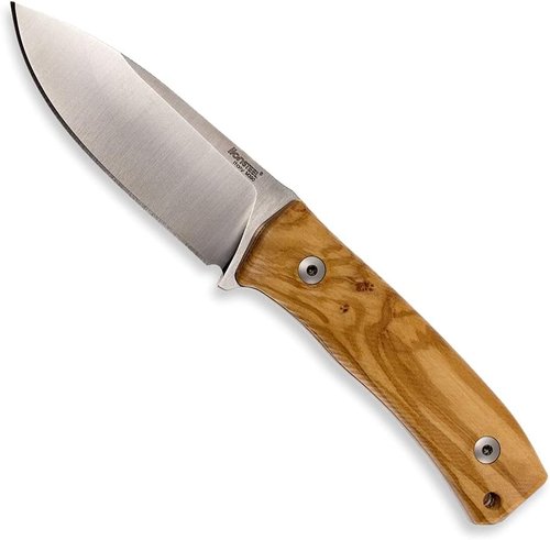 LionSTEEL M4 Fixed Blade FatCarbon Glow in the Dark Carbon Fiber Handle Scales, Full Extended Tang Construction, M390 Steel Blade, Triple Stitched Leather Sheath, KAVISO Exclusive