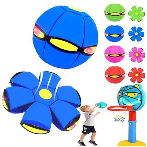 Magic Ball, Children Bouncing Ball, Parent-Child Interaction, Dual Form Freely Switchable, with 6 Light (Blue)