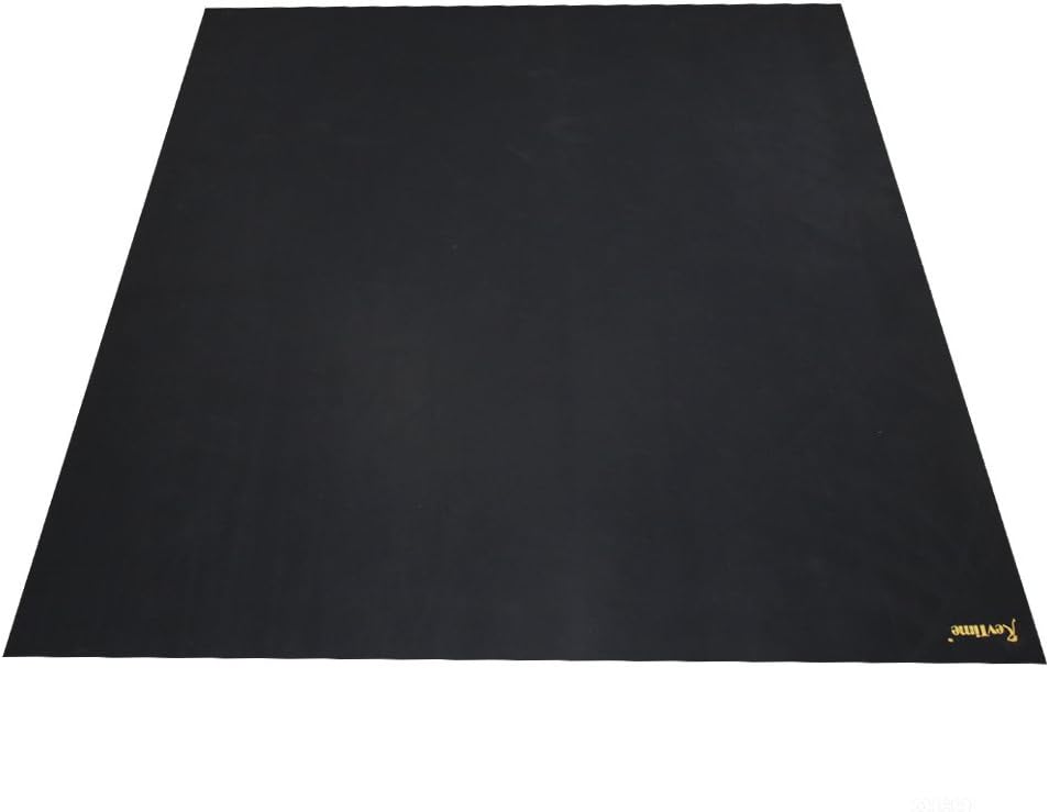 RevTime Extra Large Exercise Mat 8 x 6 Feet (96"x 72"x1/8") Heavy Duty Home Workout Gym Rubber Floor Mat, Best for Carpet & Hardwood Floor, Black