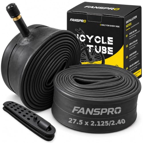 FANSPRO 27.5-Inch Bike Tubes 27.5x2.125/2.40 with Valve & Repair Kit - 2 Pack
