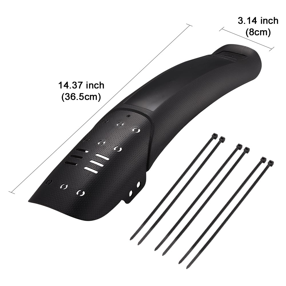 JSCARLIFE Universal MTB Mudguards Set - Adjustable Front/Rear Bicycle Fenders for 20"-29" Wheels, Fat Tire & Gravel Bikes, w/12 Heavy-Duty Zip Ties