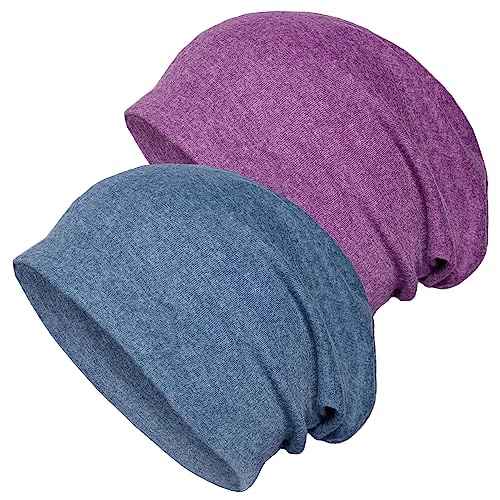 Senker Fashion Slouchy Beanie Hats for Women Men, Chemo Headwear Cotton Beanies Soft Lightweight Chemo Skull Cap Elastic