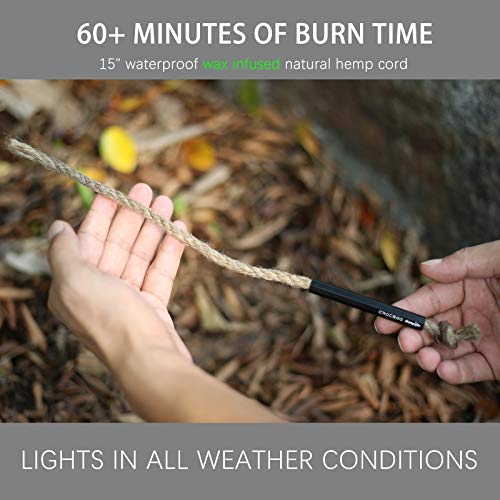 Survival Aluminum Bellows with Waterproof Hemp Wick Cord Set - 2 Pieces