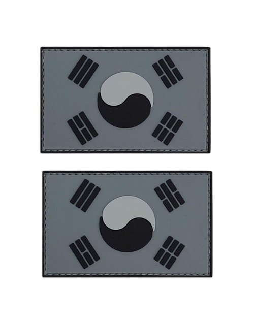 Uijokdef Uijokdef 2 PCS South Korea Flag Patches Hook Fastener PVC Tactical Military National South Korea Patch