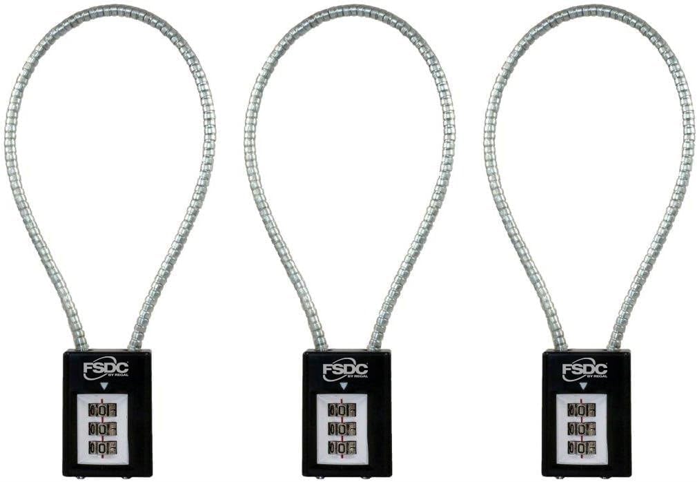 (Firearm Safety Devices – FSDC-CL1996RCB 14" Combination Cable Gun Lock - California DOJ Approved Lock - Scratch-Resistant Paint Finish – 3-Pack