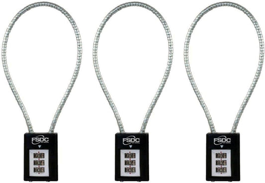 (Firearm Safety Devices – FSDC-CL1996RCB 14" Combination Cable Gun Lock - California DOJ Approved Lock - Scratch-Resistant Paint Finish – 3-Pack