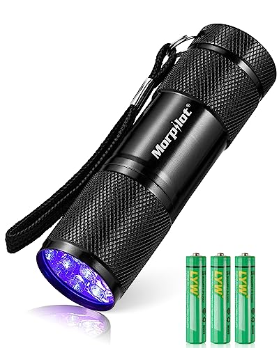 UV Blacklight Flashlight 395nm with 9 LEDs for Pet Urine & Stain Detection