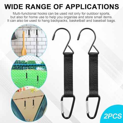 Fence Hooks for Bat Bags and Water Bottle, Hanging Buckles, Fence Clips for Backpacks, Metal Hanging Hooks for Baseball Tennis Softball Football Bag Outdoor Sports