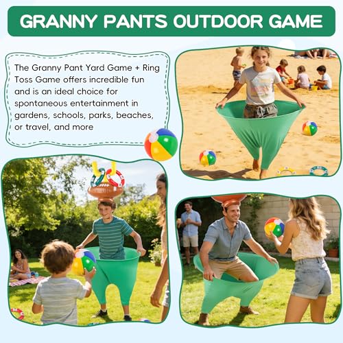 Green 22PCS Outdoor Family Yard Game Set with Inflatable Football & Accessories