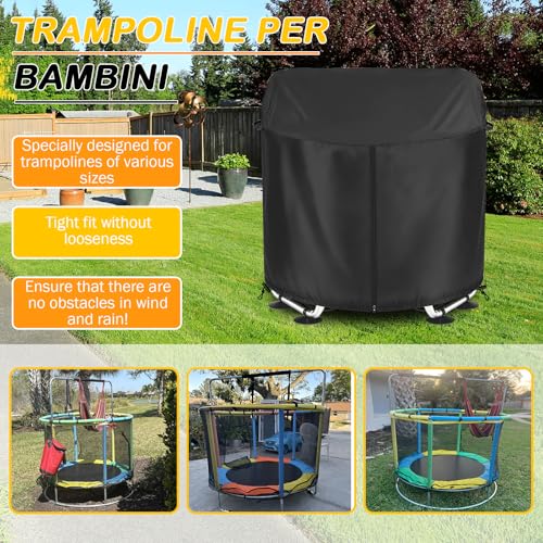 55-Inch Waterproof Kids Trampoline Cover with 600D Thick Fabric - Black, Variation of THIS listing