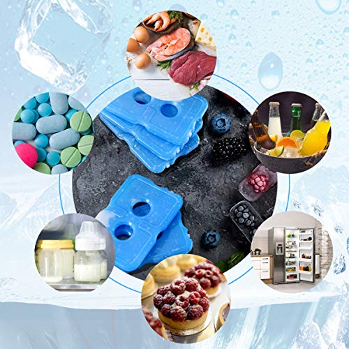 Reusable Slim Ice Pack Brick 2 Hole Freezer Cooler Set - Long Lasting