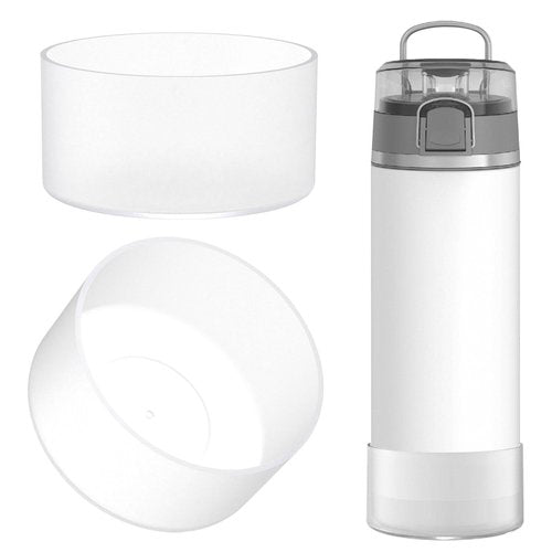 Linkidea 2 Pack Water Bottle Boot Compatible with Thermos ICON Series 24oz, Silicone Waterbottle Bottom Bumper Protector (Clear White)