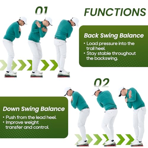 Golf Pressure Plate Training Aid with Adjustable Balance Board for Swing Improvement