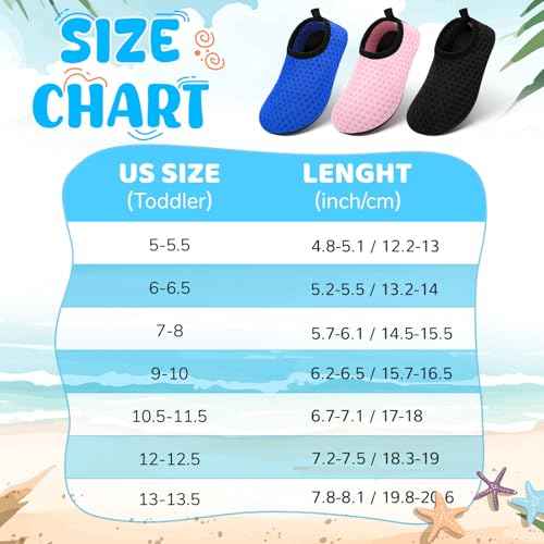 Kids Boys Girls Swim Water Shoes, Toddler Kids Swim Water Shoes Non-Slip Quick Dry Beach Shoes,Barefoot Sports Shoes Aqua Socks for Beach Outdoor Sports