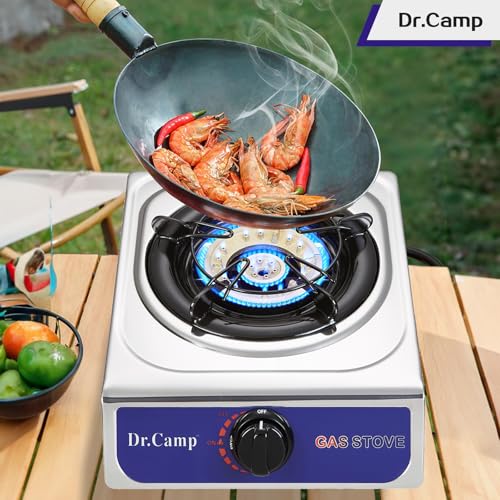 Portable Camping Stove 12000 BTU with Auto Ignition & Regulator