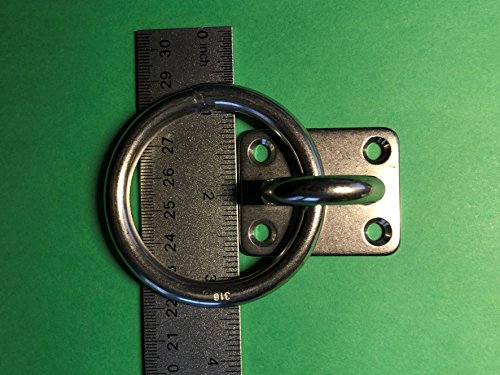Marine Grade Stainless Steel Square Pad Eye with Ring 5/16" 8mm 50x40mm