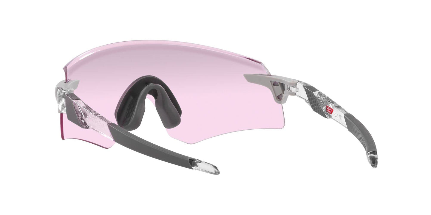 Oakley Men's OO9472F Encoder Low Bridge Fit Rectangular Sunglasses, Clear/Prizm Lowlight, 39 mm