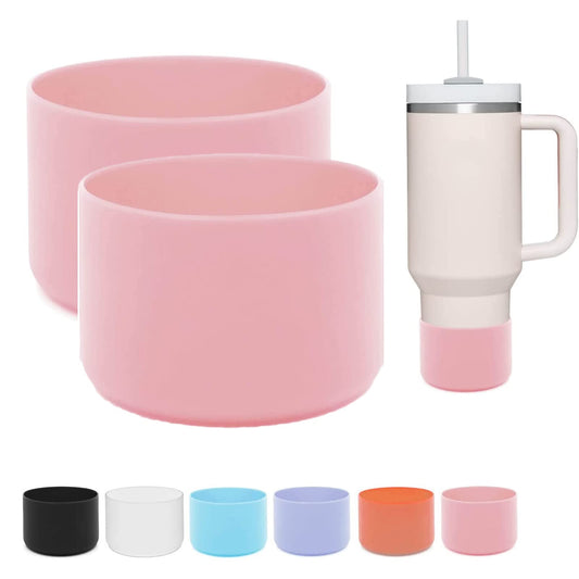 JERYMUND 2Pcs Silicone Boot for Stanley Cup Accessories, Protective Water Bottle Bottom Cover for Stanley Tumbler 40 30 20 oz & Hydro Flask 12-24oz & Select Yeti