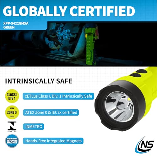 Nightstick XPP-5422GMXA Dual-Light Flashlight with Magnets, 3 AA Not Included, Green/Black