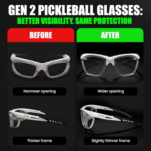 Lens-Free Pickleball Glasses Impact-Resistant Lightweight Protective Eyewear