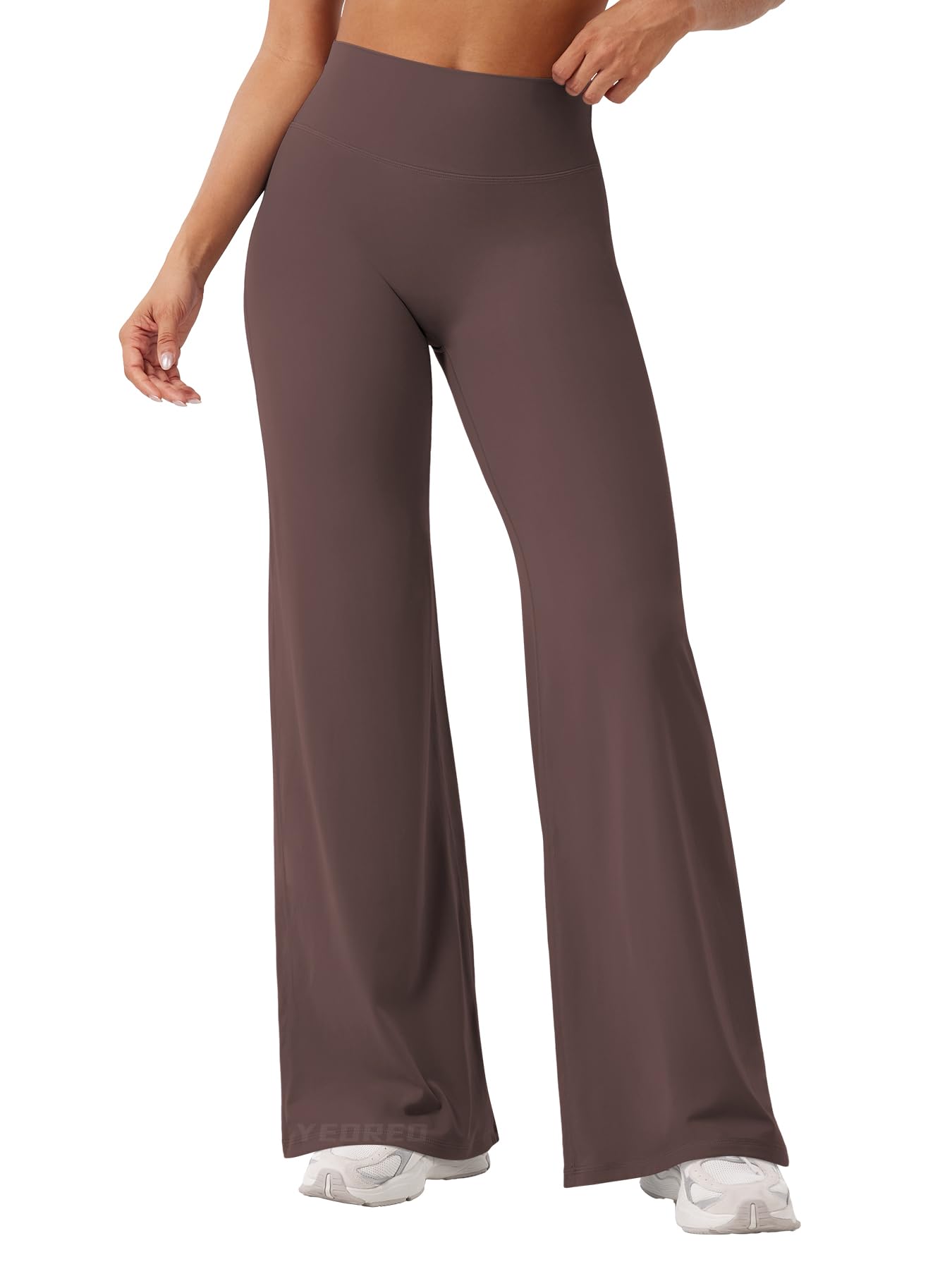 YEOREO Workout Leggings Womens No Front Seam Straight Leggings 31.5" High Waist Buttery Eddiy Gym Yoga Pants Plum Brown XXS