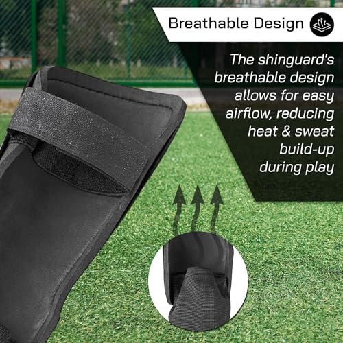 Kids Soccer Shin Guards Black XX Small - Adjustable Youth Protective Gear