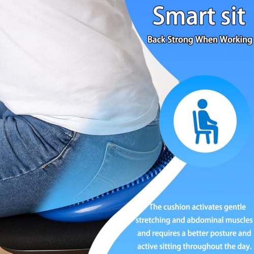 Wobble Cushion Balance Disc with Pump - Non-Toxic Anti-Slip Seat for Focus & Core Exercise