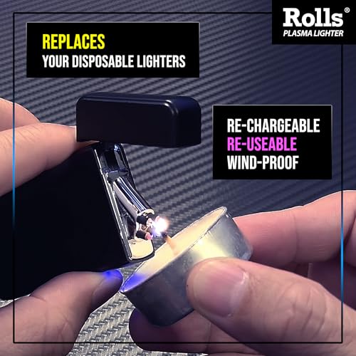 Electric Lighter Rechargeable Matte Black - Windproof USB Flame for Men Gift