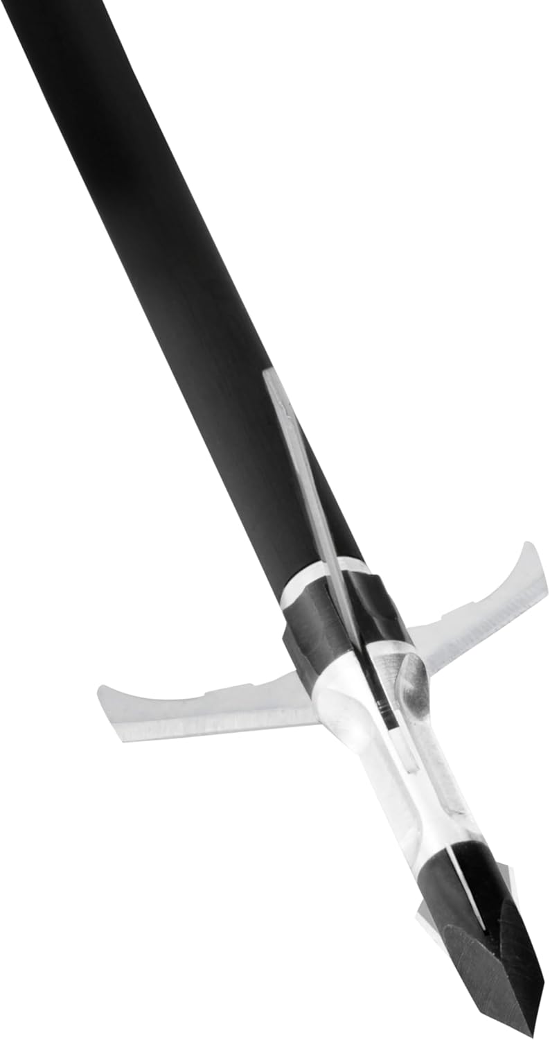 GRIM REAPER 1903 Razortip Expandable Broadhead 100gr, 1-3/8" Cut, 3-Blade Design – Durable Razorcut Broadheads for Big Game Hunting