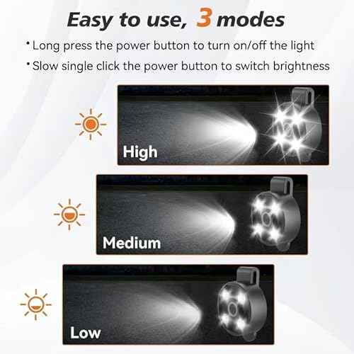 [2 Packs-Large Capacity Battery] Clip On Flashlight Running Lights For Runners Walking Light For Night Walking Wearable Flashlight LED Running Headlamp Rechargeable Light For Vest Chest Camping Dog