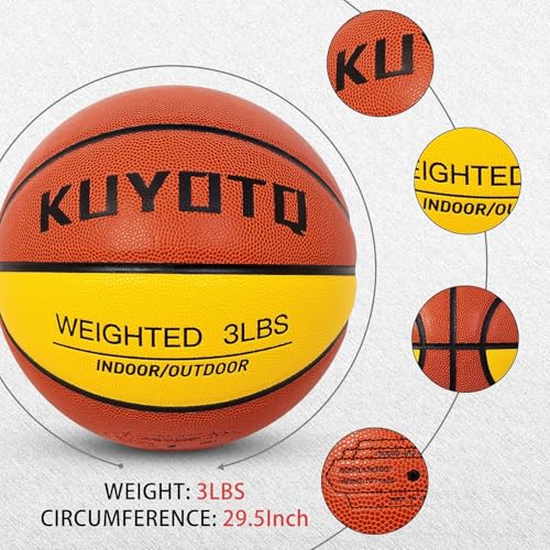 Weighted Basketball 3LBS 29.5 Inch Adult Training Equipment Brown Yellow Variation