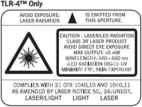 Streamlight 69240 TLR-4 170-Lumen Compact Rail-Mounted Tactical Weapon Light with Integrated Red Aiming Laser for Select Handguns, Black