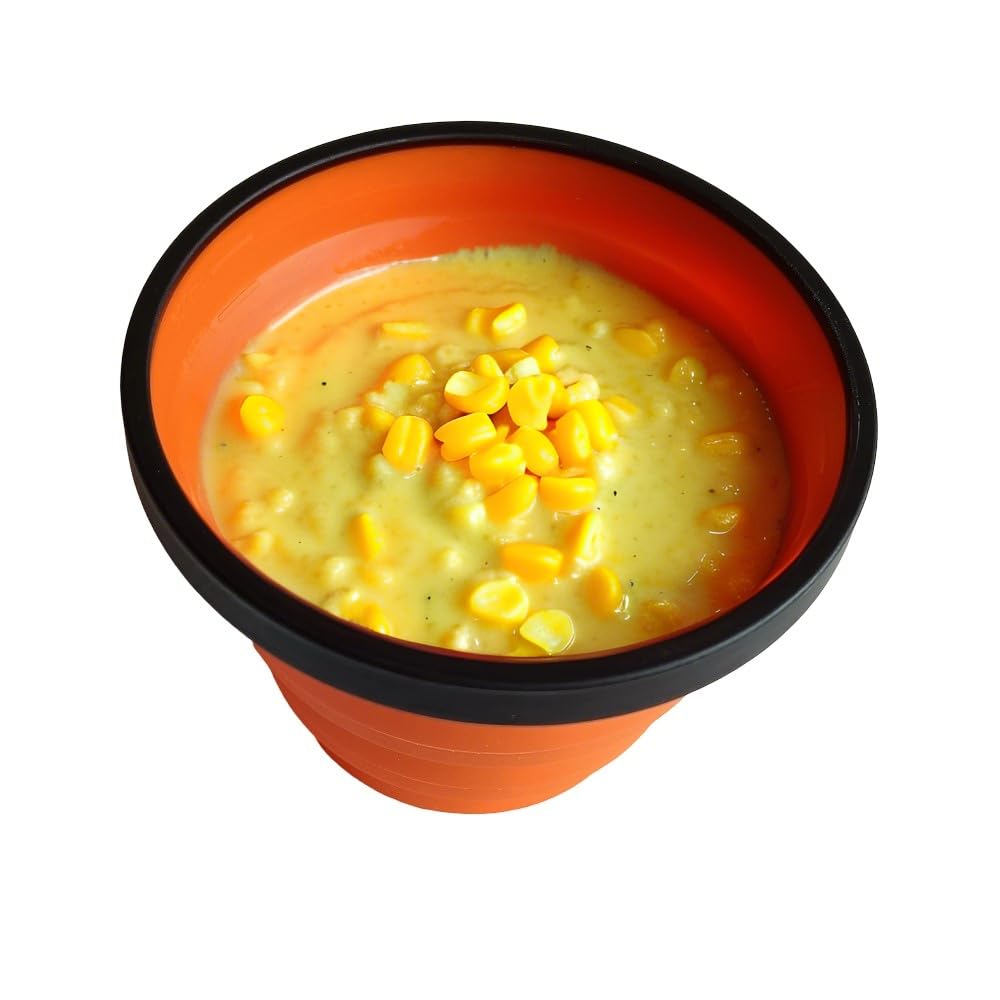 320ml Collapsible Silicone Camping Cup - Portable Foldable Drinking Mug for Outdoor, Hiking & Travel(Orange)